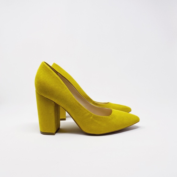 Nine West Shoes - Nine West Women’s 4” Nalisa Block Heels Yellow
